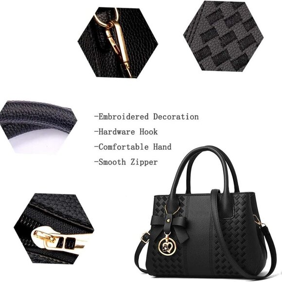 Purses and Handbags for Women Fashion Ladies PU Leather Top Handle Satchel Shoul - Picture 7 of 7